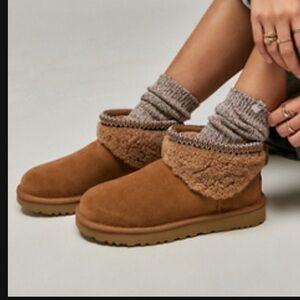 UGG Curly Classic Ultra mini maxi boot 7 chestnut